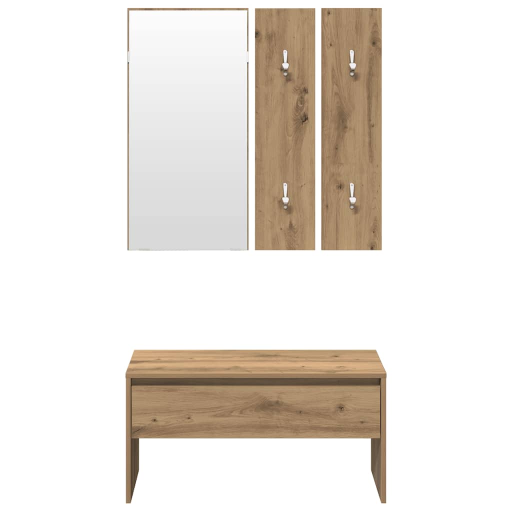 Garderoben-Set Weiß Holzwerkstoff