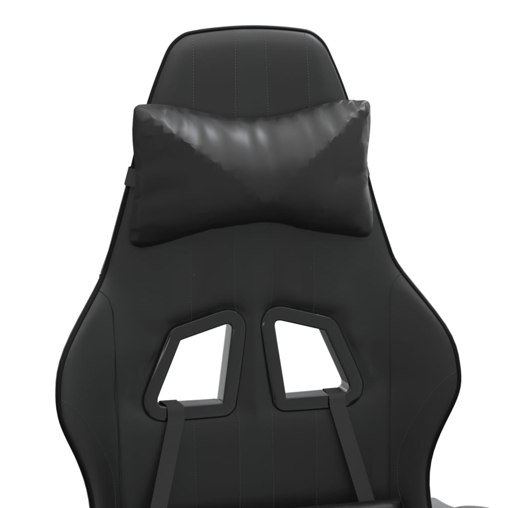 Gaming-Stuhl Drehbar Schwarz und Blau Kunstleder