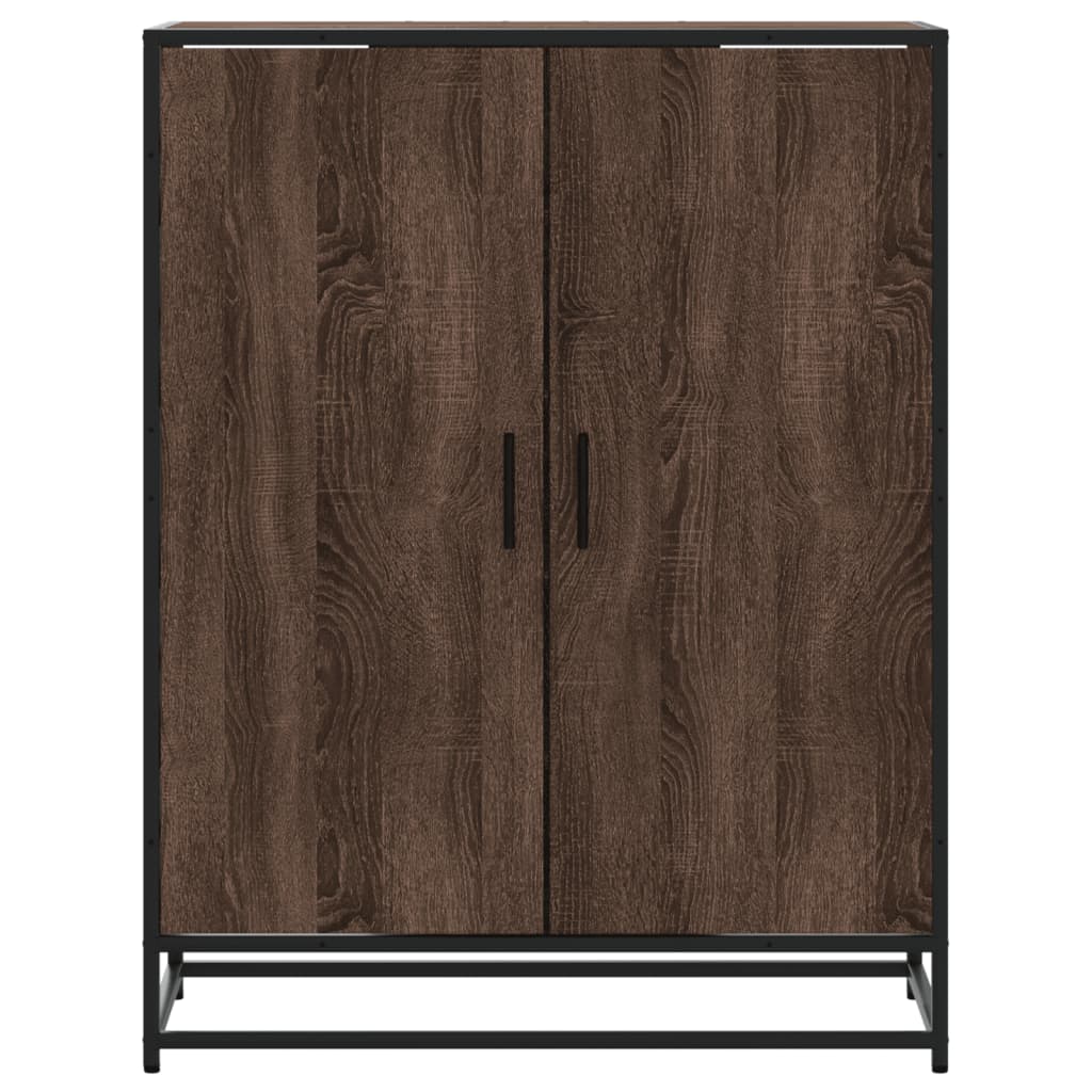 Schuhschrank Räuchereiche 75x38x97,5 cm Holzwerkstoff Metall