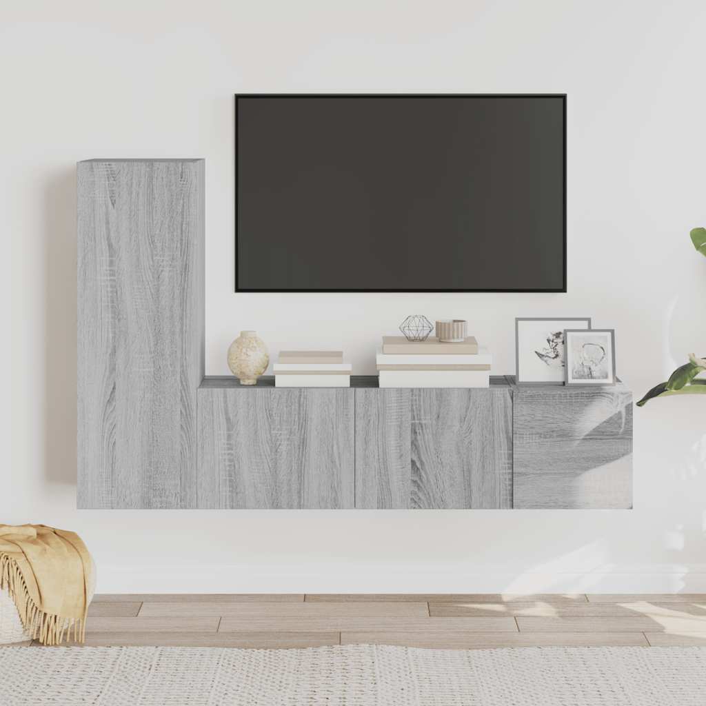 5-tlg. TV-Schrank-Set Weiß Holzwerkstoff