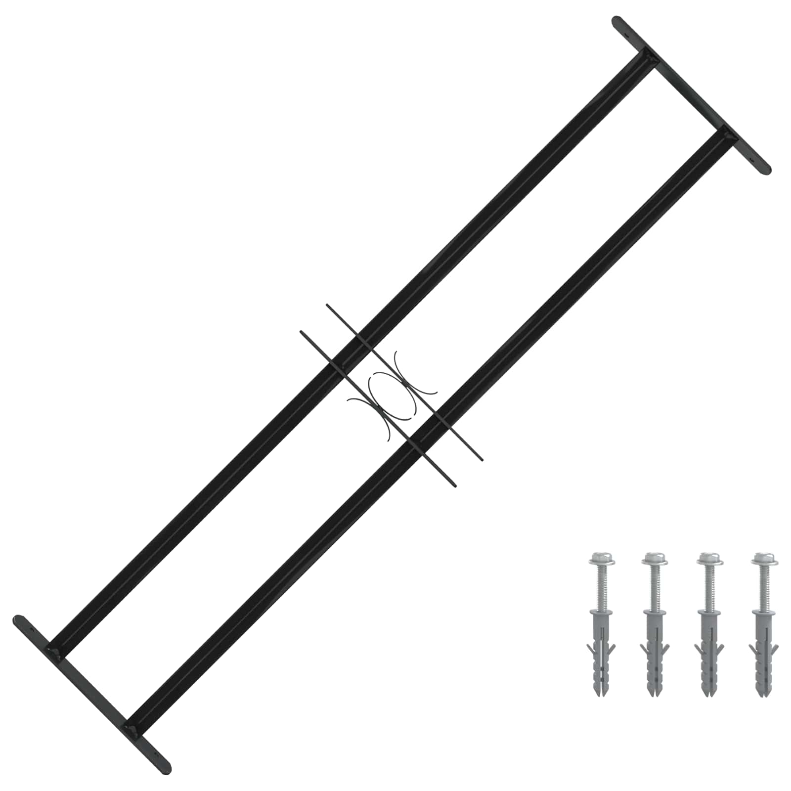 Fenstergitter 76 x 30 cm Pulverbeschichteter Stahl Schwarz