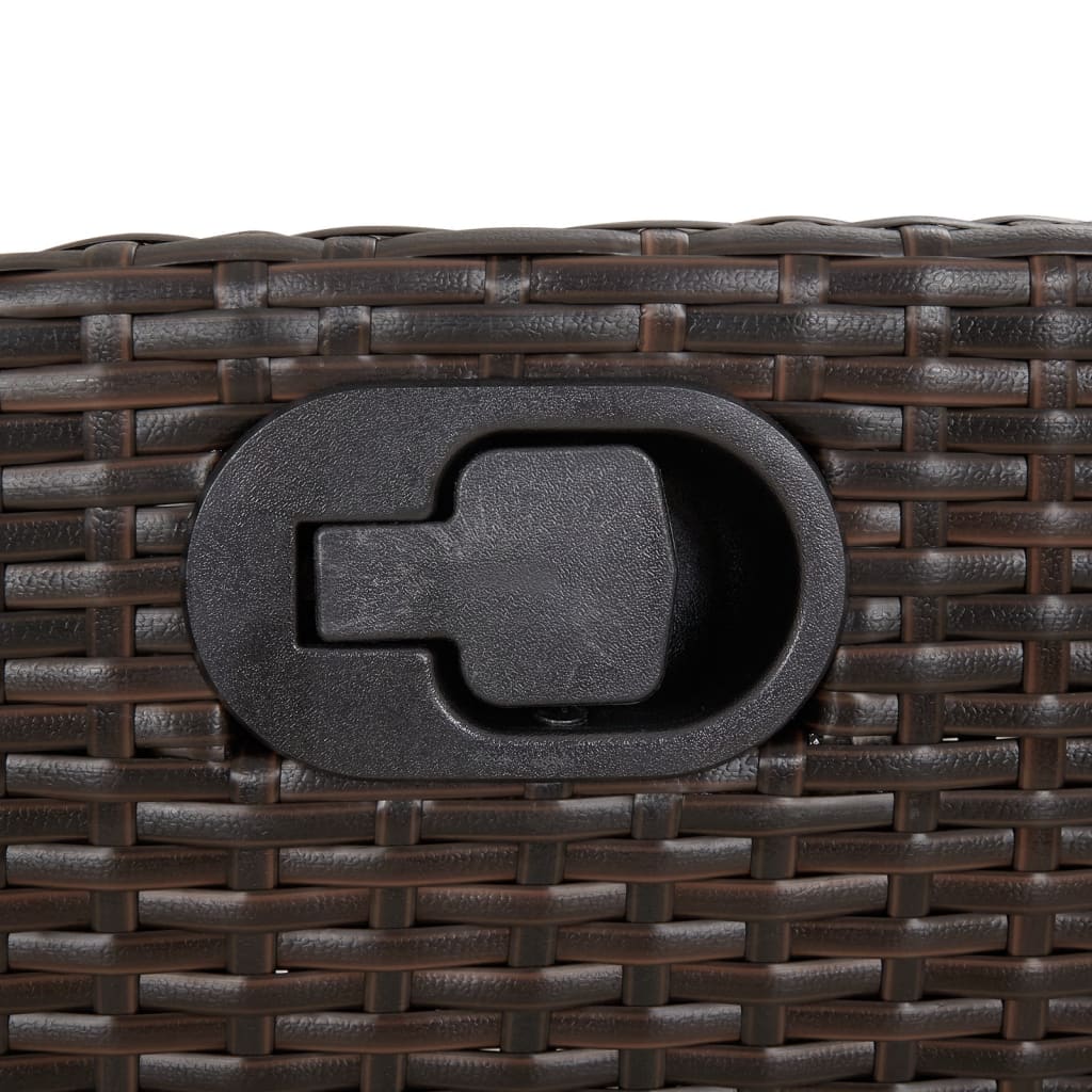Gartensessel Verstellbar mit Kissen Schwarz Poly Rattan
