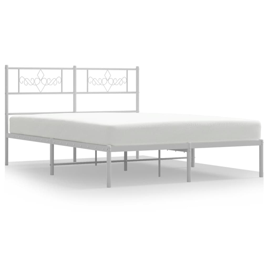 Bettgestell mit Kopfteil Metall Schwarz 100x190 cm
