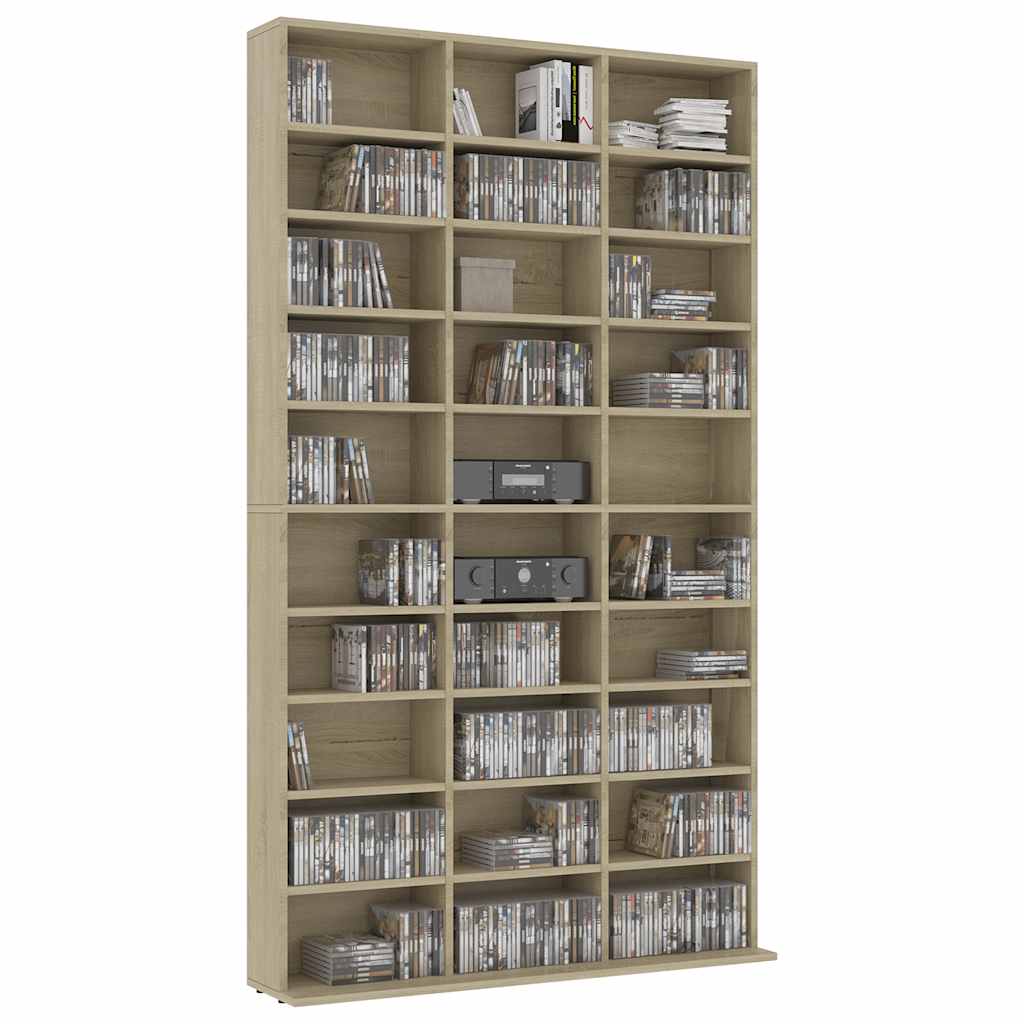 CD Regal Schwarz Eichen-Optik 101 x 23 x 177,5 cm Holzwerkstoff