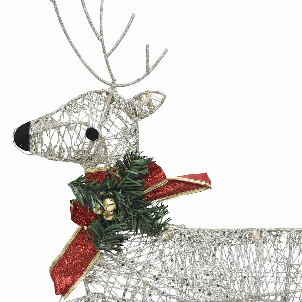 Weihnachtsdeko Rentier & Schlitten 60 LEDs Outdoor Golden