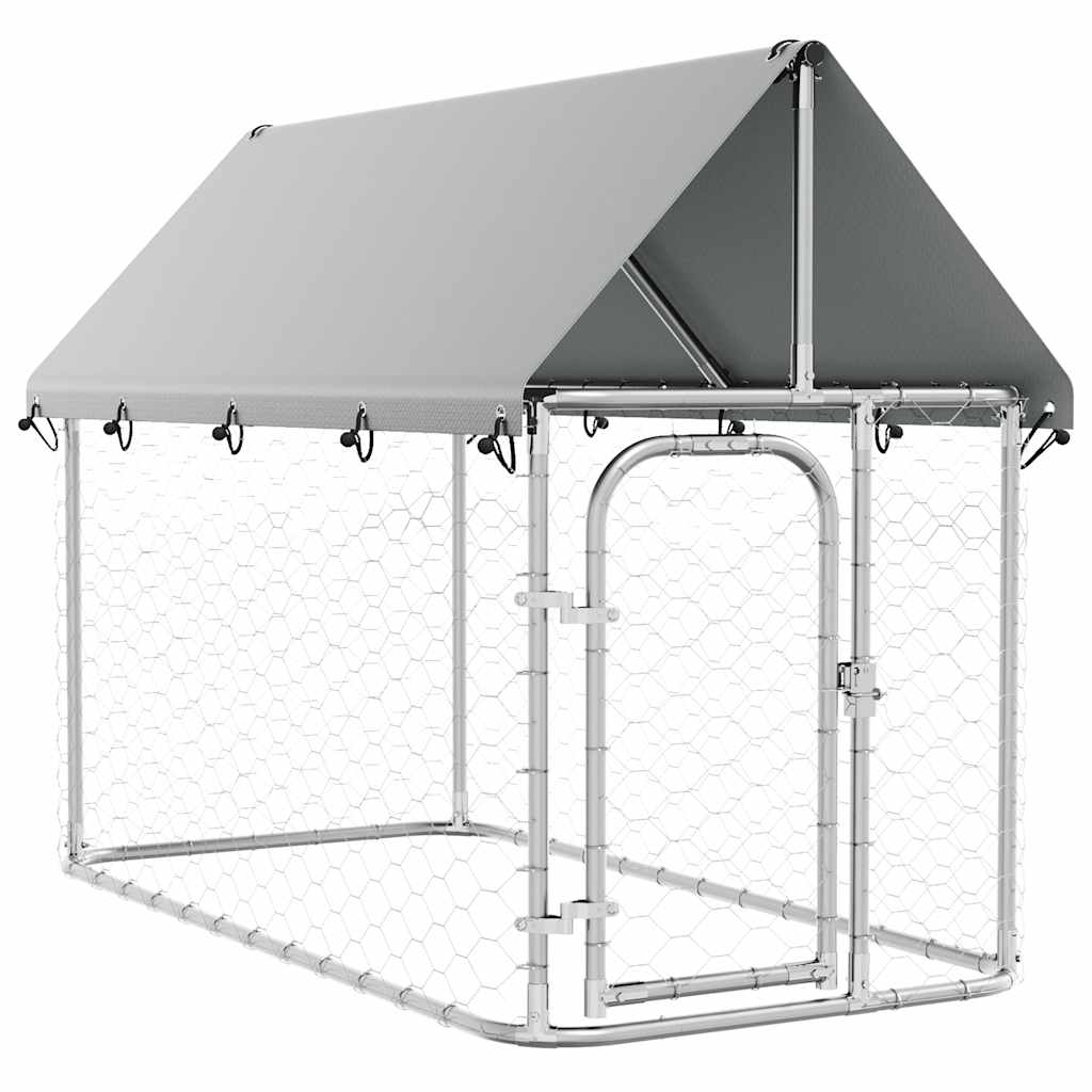 Outdoor-Hundezwinger mit Dach 400x200x150 cm