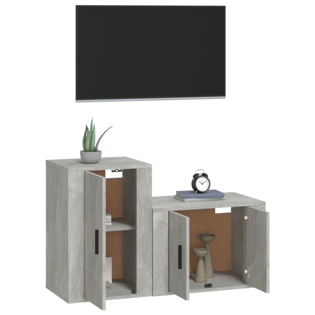 2-tlg. TV-Schrank-Set Weiß Holzwerkstoff