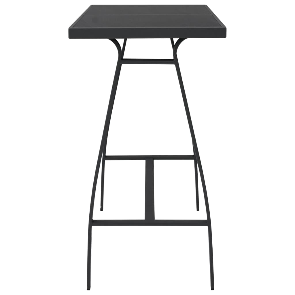 Garten-Bartisch Schwarz 60×60×110 cm Hartglas