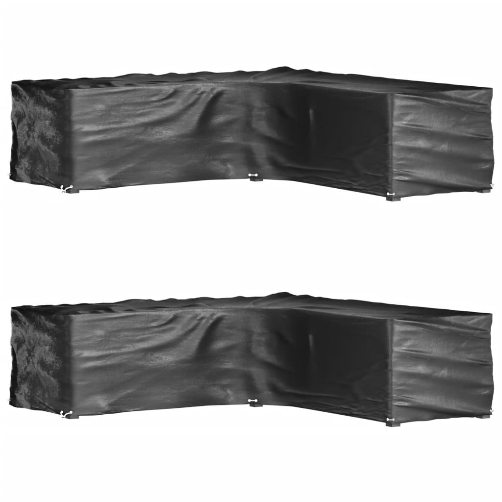 Gartenmöbel-Abdeckungen 2 Stk. L-Form 12 Ösen 250x250x90 cm