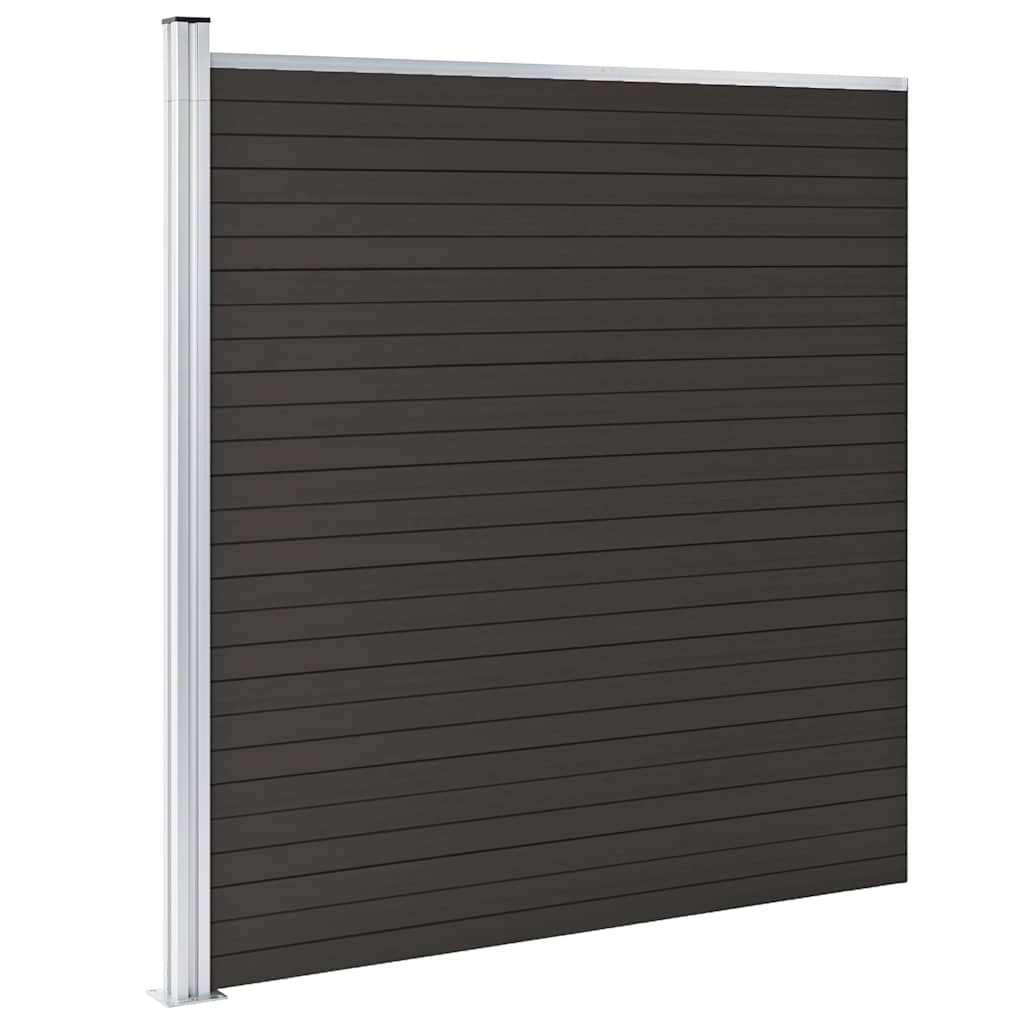 Zaunelement WPC 180x186 cm Schwarz