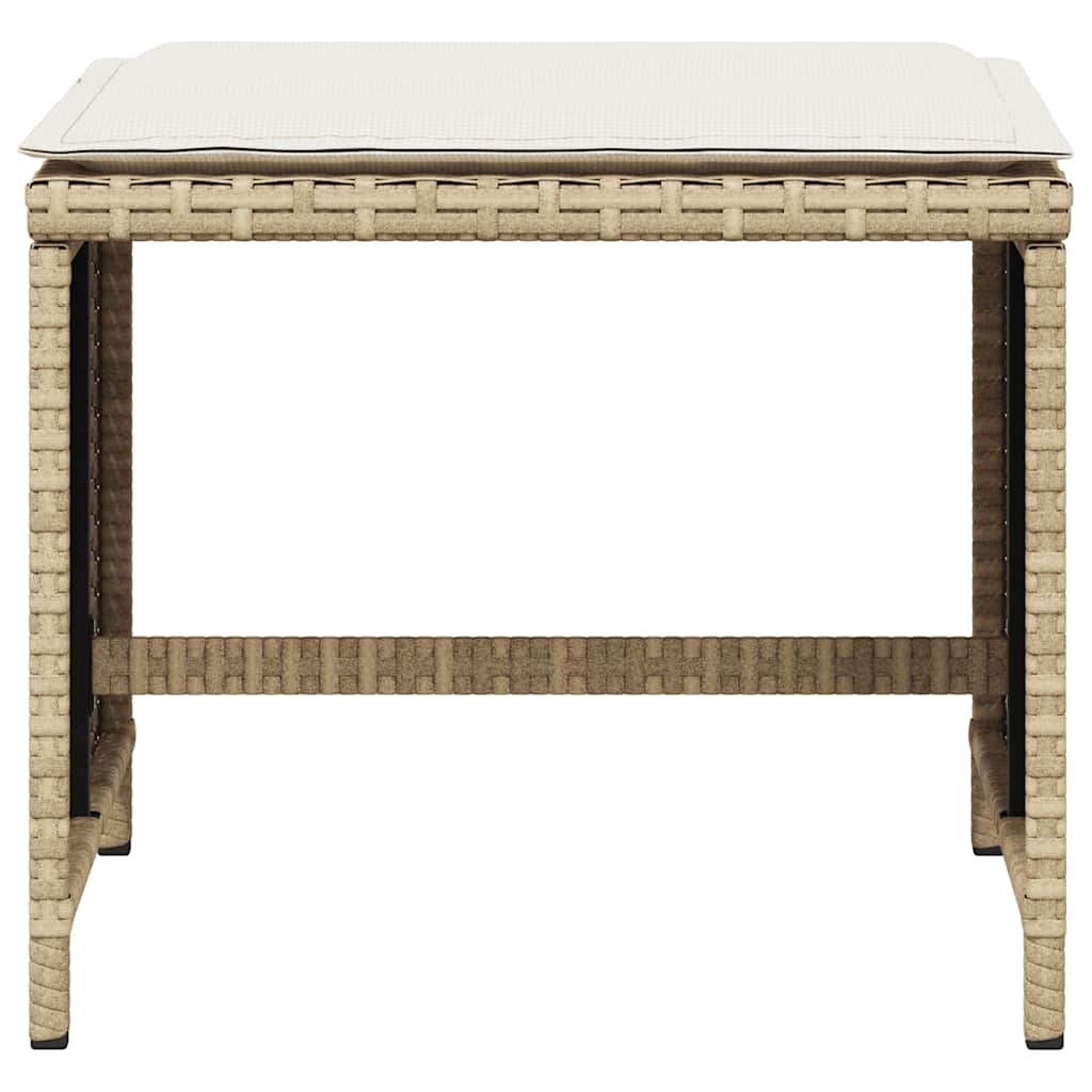 Gartenhocker mit Kissen 4 Stk. Schwarz 41x41x36 cm Poly Rattan