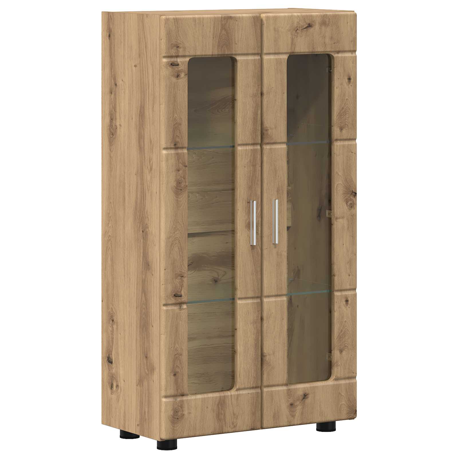 Highboard mit Regal FLORIN Weiß 60 x 35 x 182 cm Holzwerkstoff