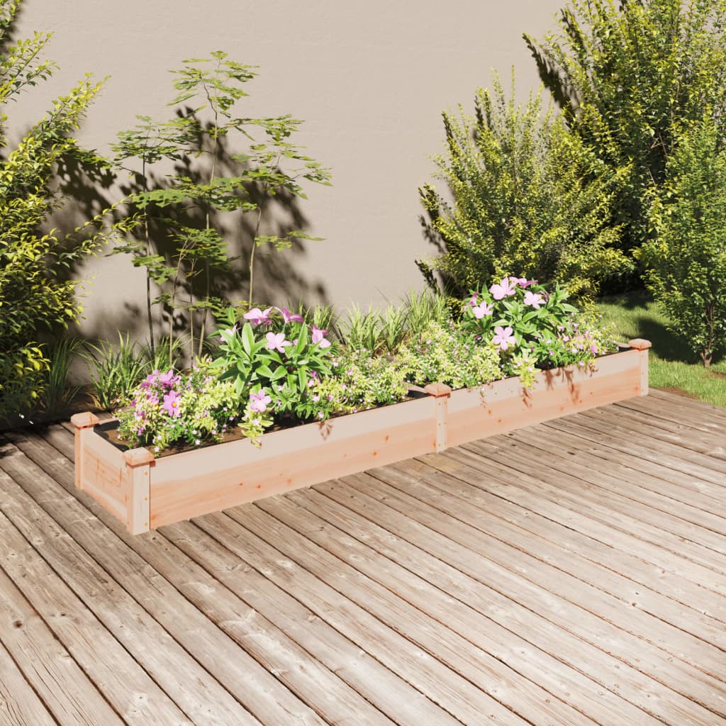 Hochbeet mit Einsatz Grau 120x45x25 cm Massivholz Tanne