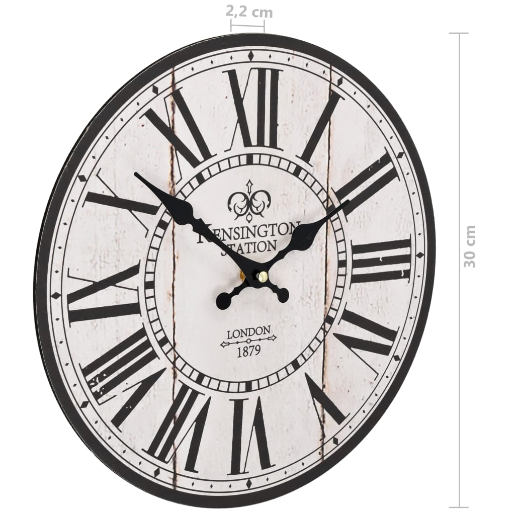 Vintage Wanduhr Blumen 30 cm