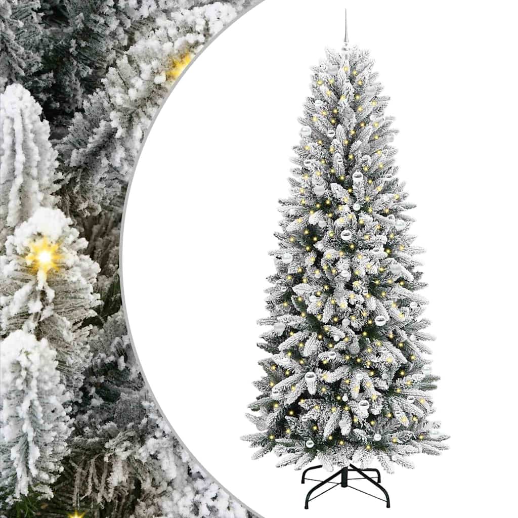 Künstlicher Weihnachtsbaum mit 150 LEDs mit Ständer Weiß 120 cm