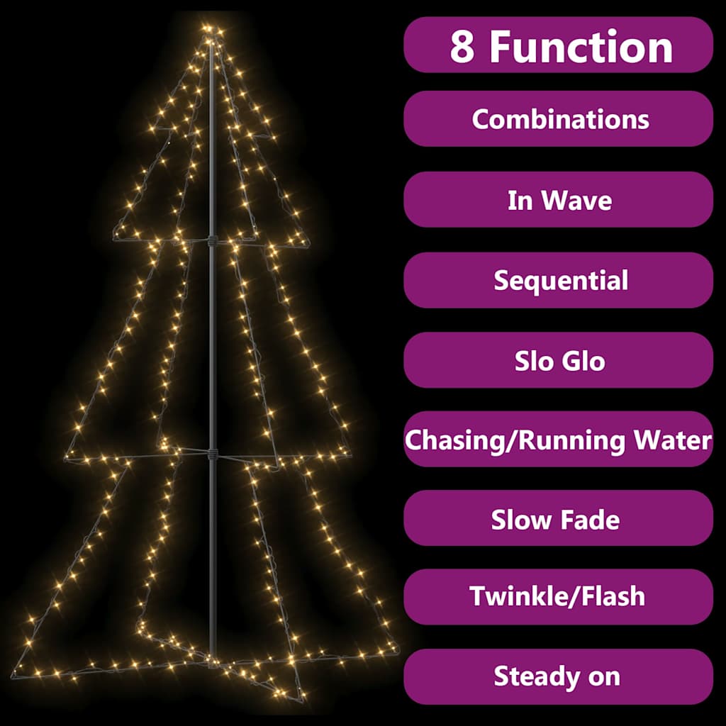 Weihnachtsbaum in Kegelform 160 LEDs Indoor & Outdoor 78x120 cm
