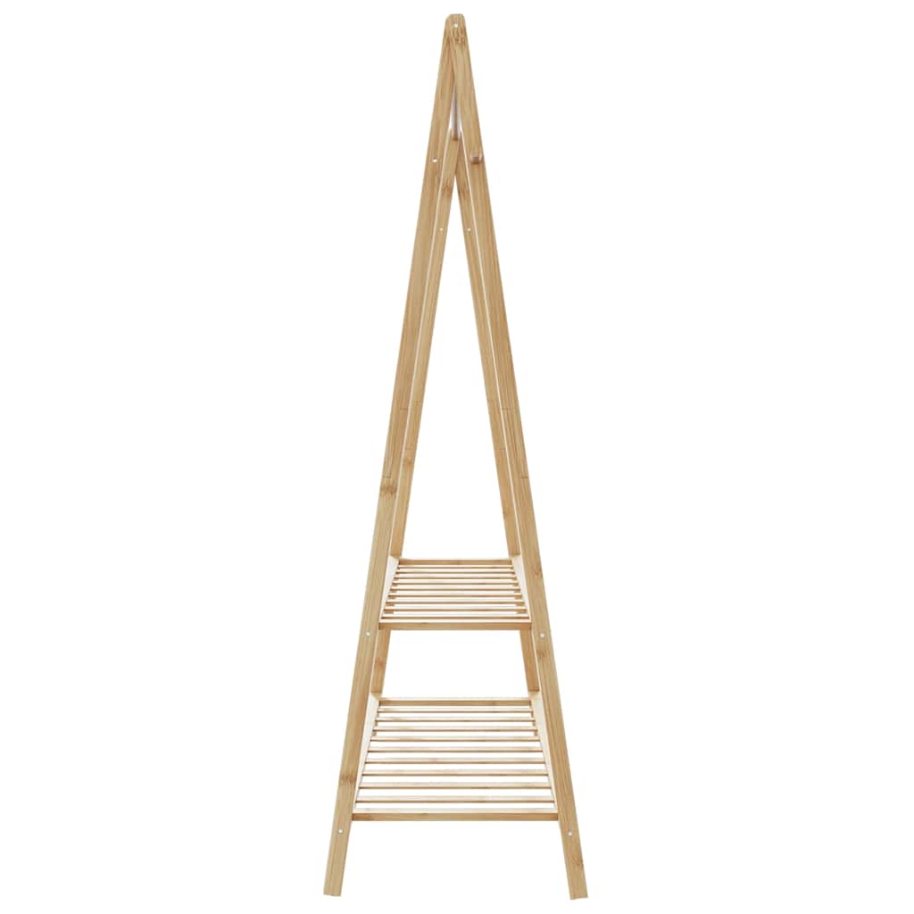 Kleiderständer mit Ablagen und Rollen 96x45,5x155,5 cm Bambus