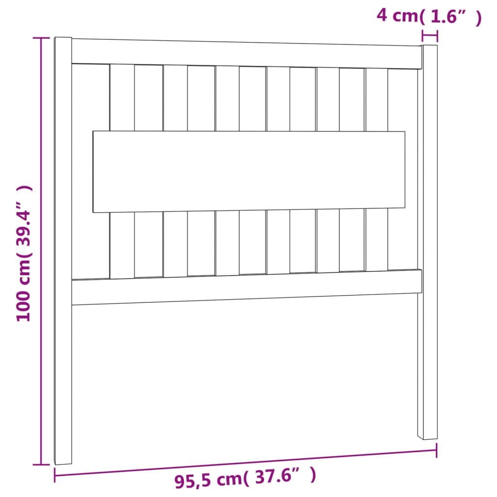 Kopfteil 80,5x4x100 cm Massivholz Kiefer