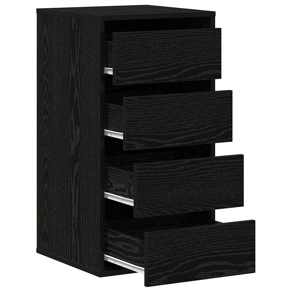 Schubladenschrank Schwarz Eichen-Optik 41 x 40 x 58 cm