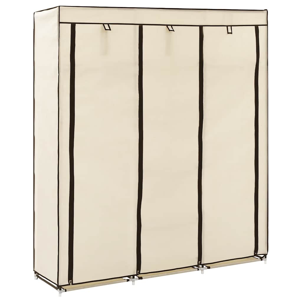 Kleiderschrank mit Fächern Stangen Schwarz 150x45x175cm Stoff