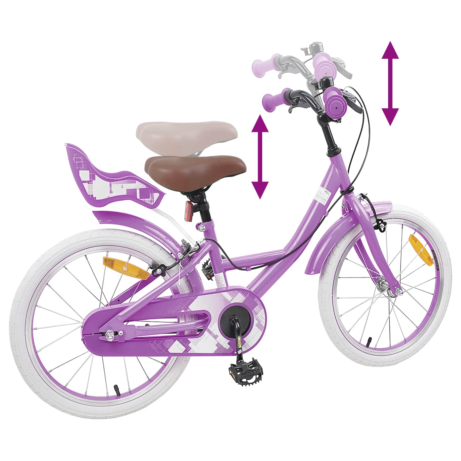 Kinderfahrrad 12 Zoll für 2-4 Jahre alt Hellrosa