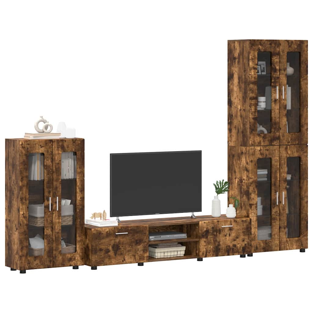 Highboard mit Regal FLORIN Weiß 60 x 35 x 182 cm Holzwerkstoff