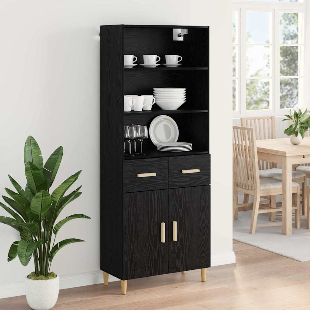 Highboard Altholz 69,5 x 32,5 x 180 cm Holzwerkstoff