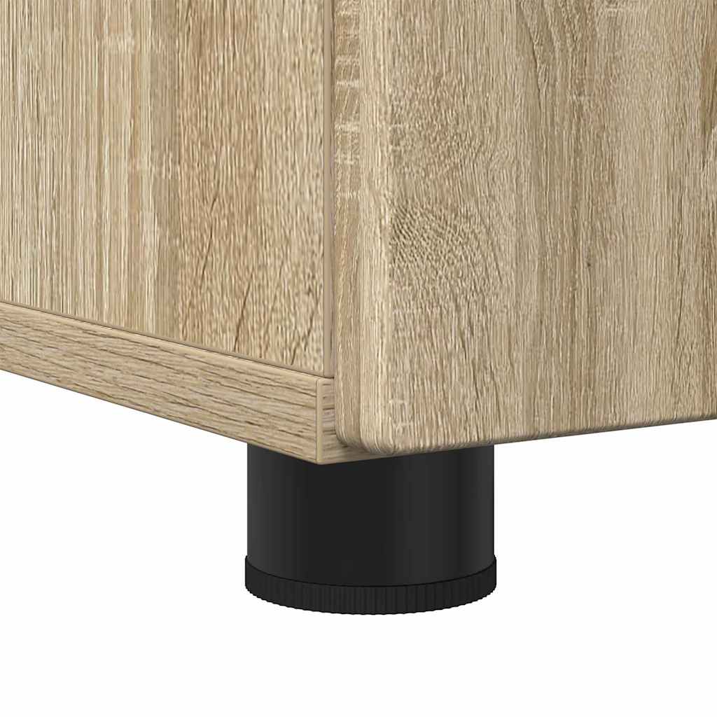 Badezimmermöbel-Set mit Tür 3 pcs Weiß Holzwerkstoff & Metall