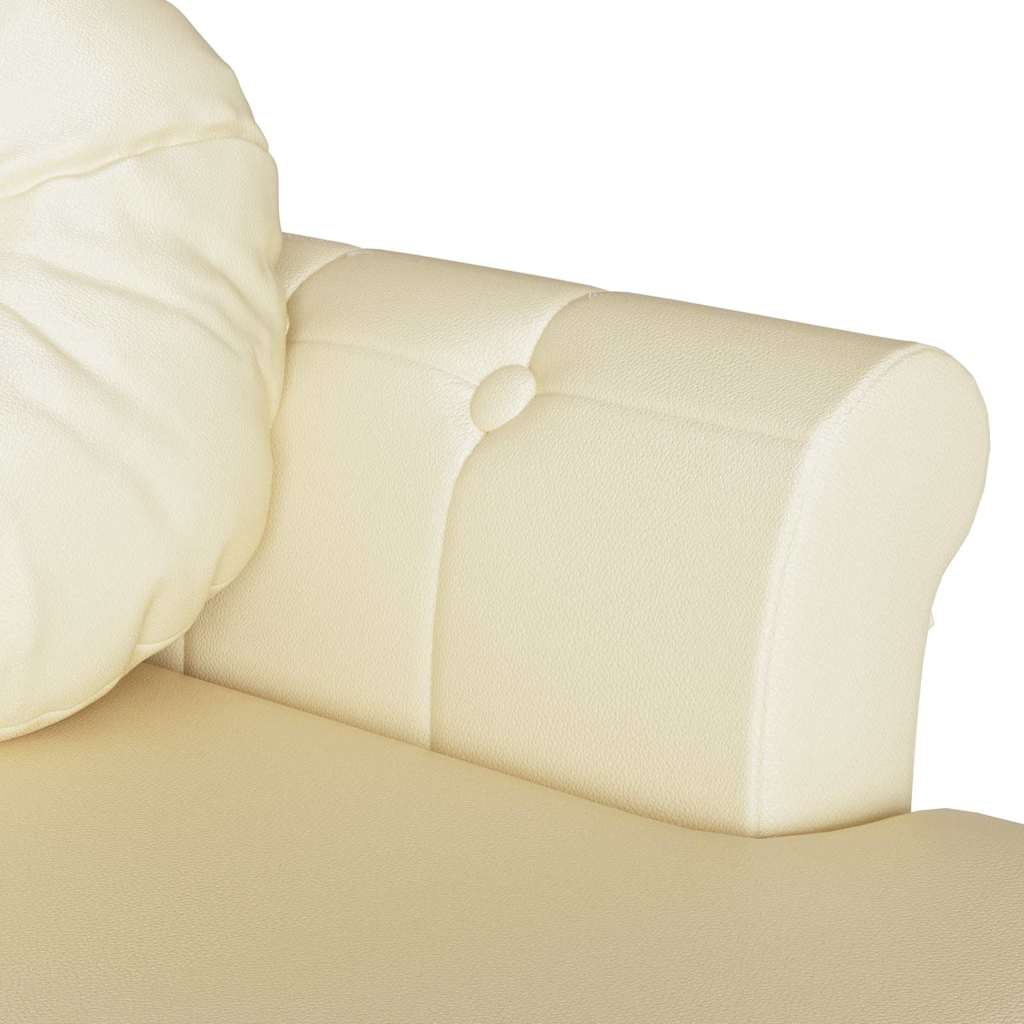 Chesterfield Bank Creme 120,5 x 65 x 75 cm Kunstleder