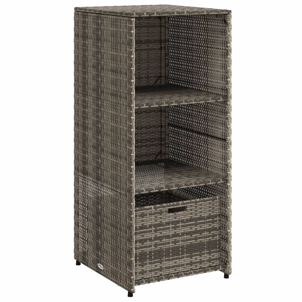 Gartenschrank Schwarz 50x55x115 cm Poly Rattan