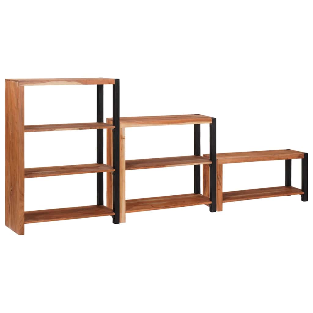 Bücherregal 3 pcs Braun 50 x 30 x 110 cm Massivholz Akazie