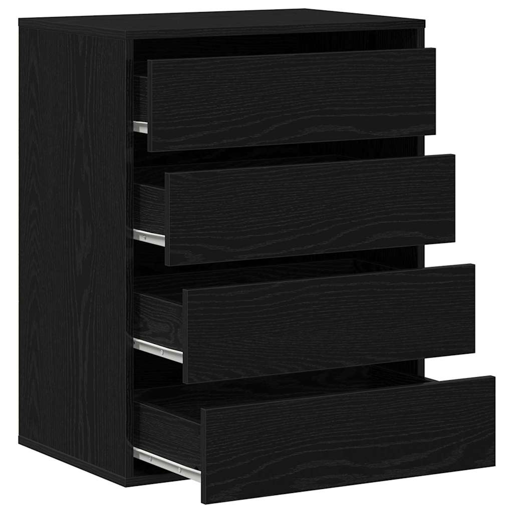 Schubladenschrank Schwarz Eichen-Optik 41 x 40 x 58 cm
