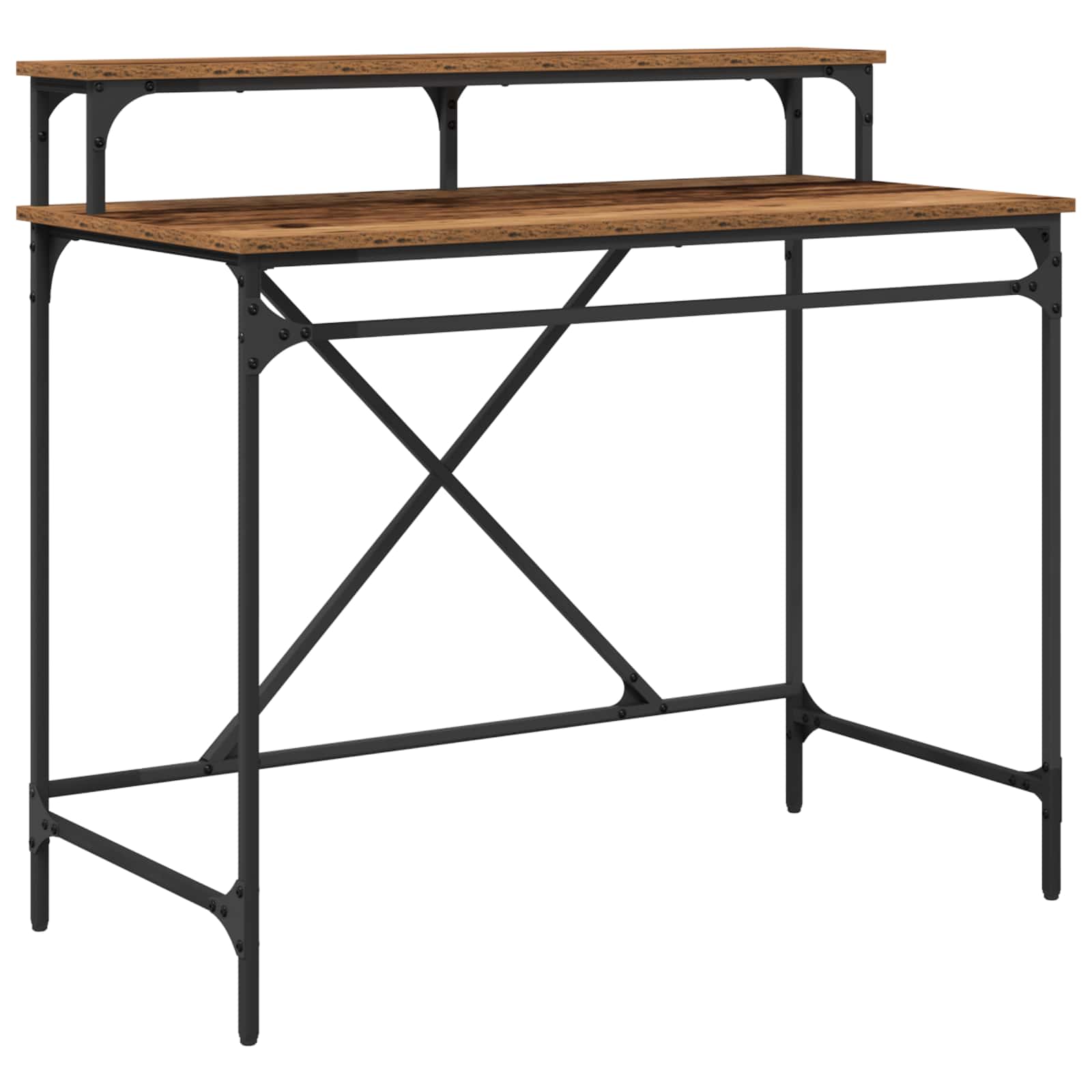 Schreibtisch Sonoma-Eiche 100x50x90 cm Holzwerkstoff und Eisen