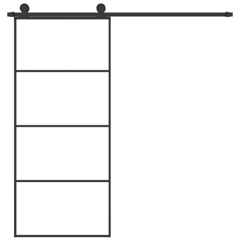 Schiebetür mit Beschlag 76x205 cm ESG-Glas & Aluminium