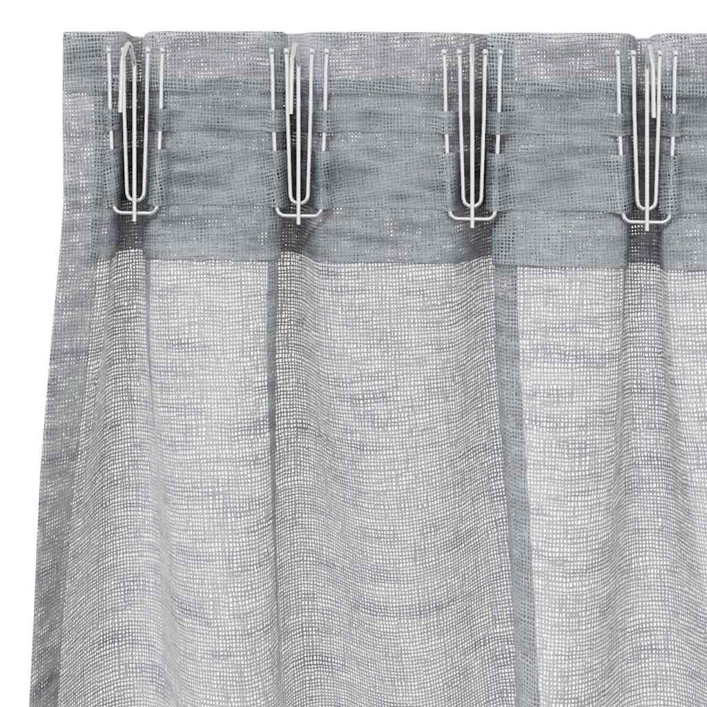 Voile-Vorhang mit Vorhängen 2 pcs Weiß 140 x 140 cm Polyester