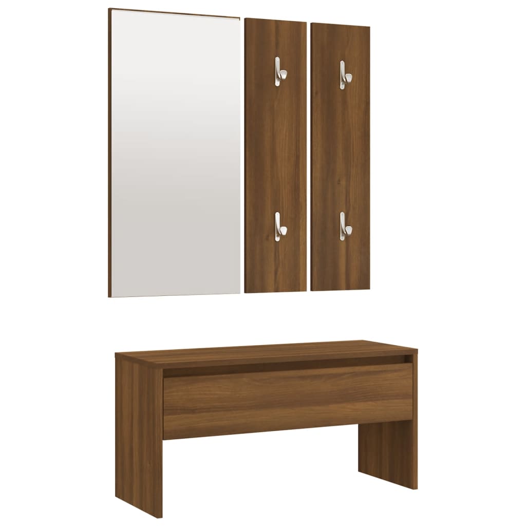 Garderoben-Set Weiß Holzwerkstoff