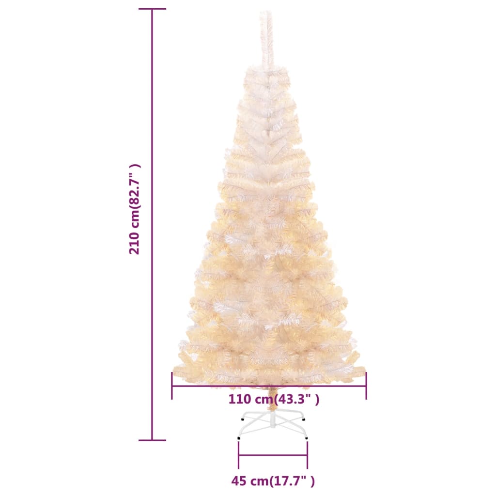 Künstlicher Weihnachtsbaum Schillernde Spitzen Weiß 180 cm PVC