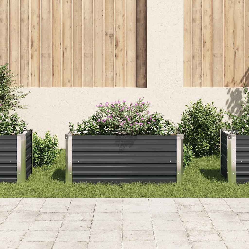 Hochbeet Anthrazit 160 x 80 x 77 cm Verzinkter Stahl