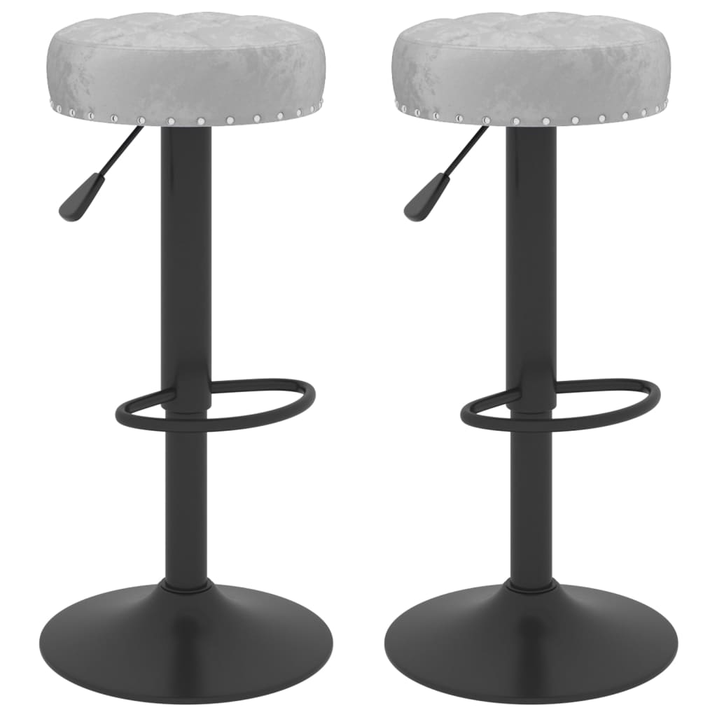 Barhocker 2 Stk. Creme Samt