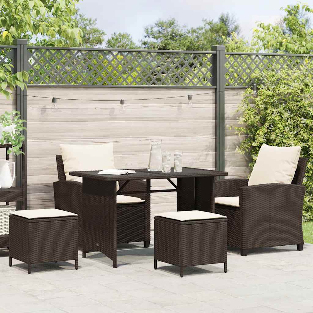 4-tlg. Garten-Sofagarnitur mit Kissen Schwarz Poly Rattan