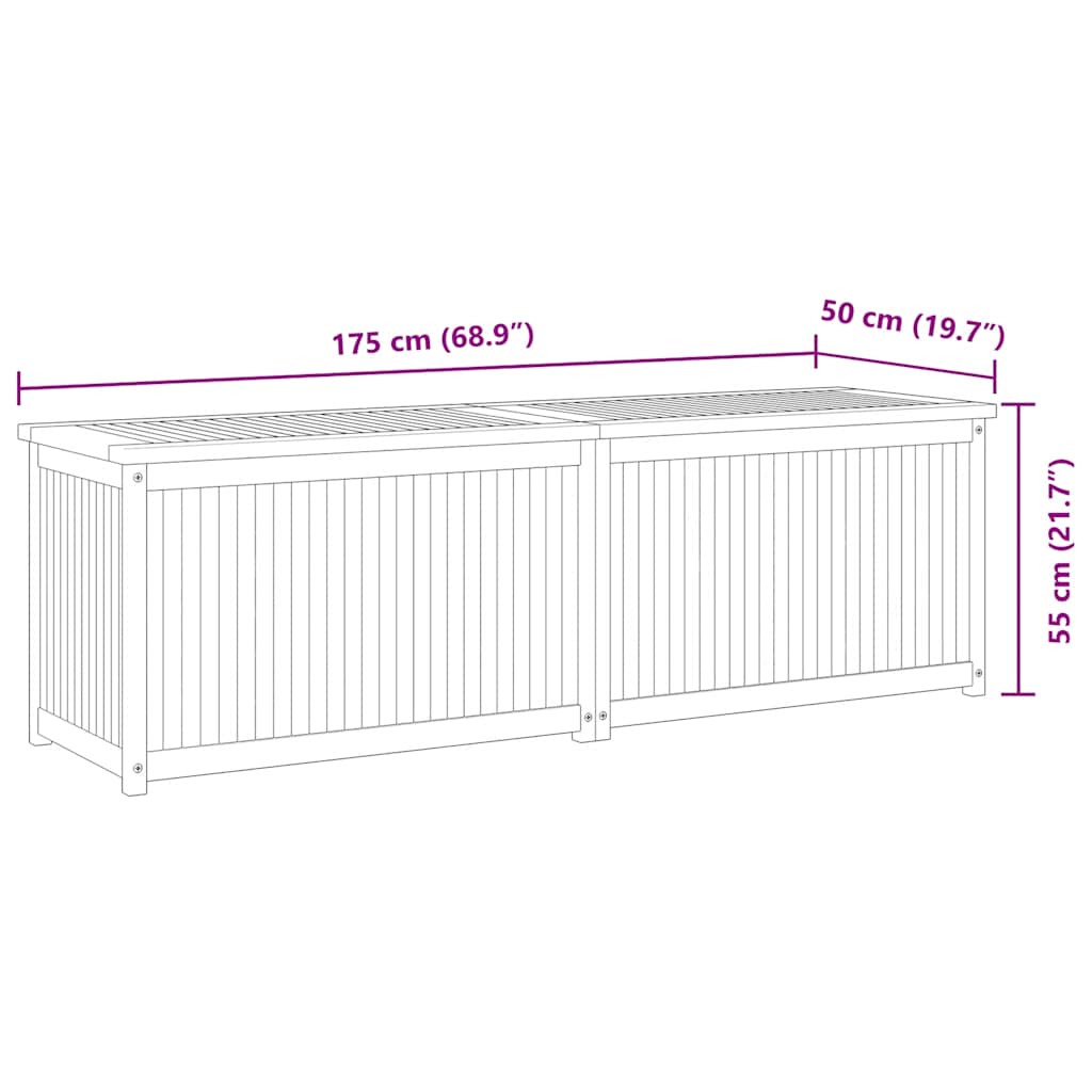 Gartenbox 60x50x58 cm Massivholz Teak