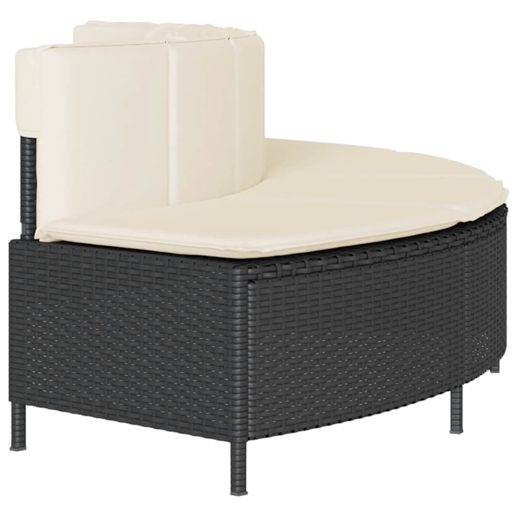 Whirlpool-Bänke mit Auflagen 2 Stk. Grau Poly Rattan