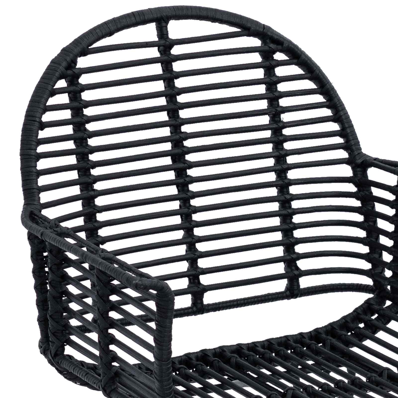 Esszimmerstuhl 2 pcs Rattan und Eisen Natur 57 x 55 x 85 cm