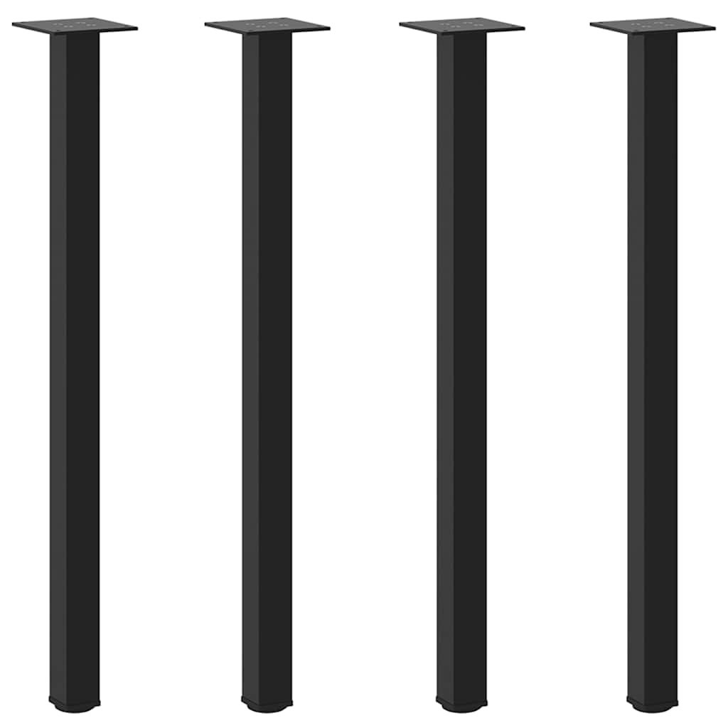 Bartischbeine 4 Stk. Schwarz 100-102 cm Stahl