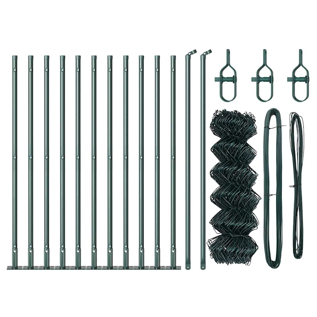 Outdoor Kettenglied-Zaun Erdfixierung 10 x 0,4 m Grün Netz