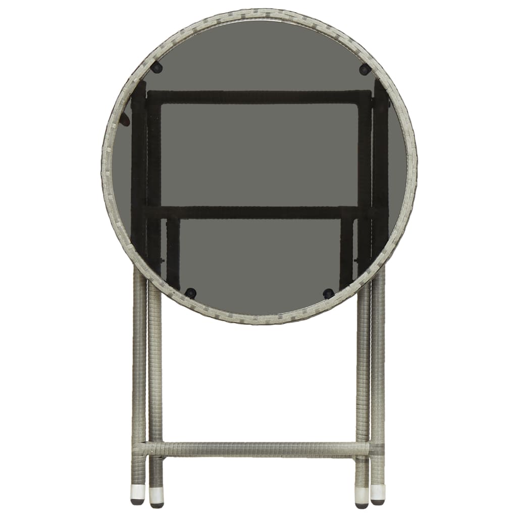 Beistelltisch Braun 60 cm Poly Rattan und Hartglas