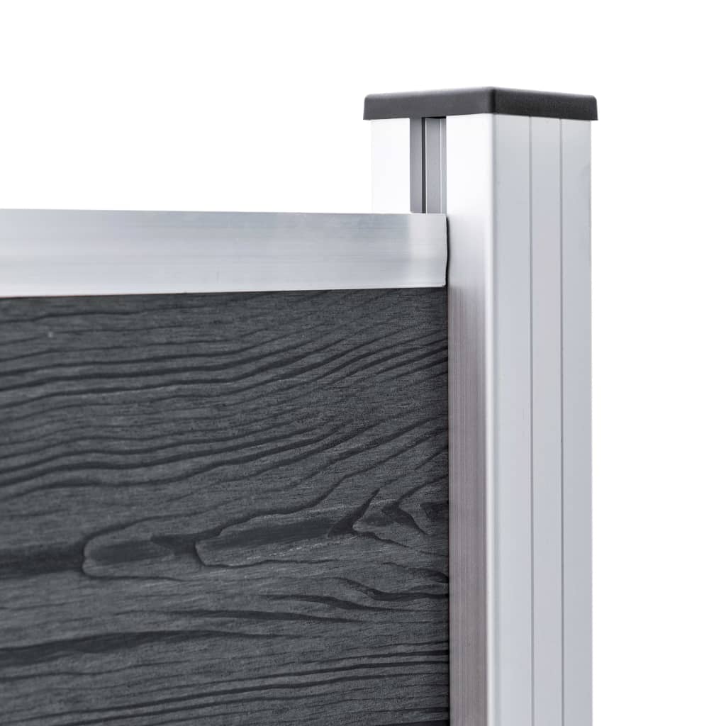 Zaunpfosten 3 Stk. Dunkelgrau 185 cm Aluminium