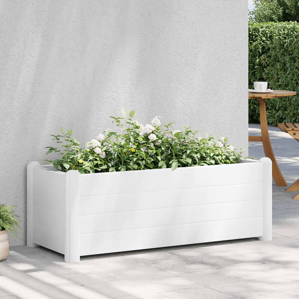 Garten-Hochbeet PP Weiß 43x43x35 cm