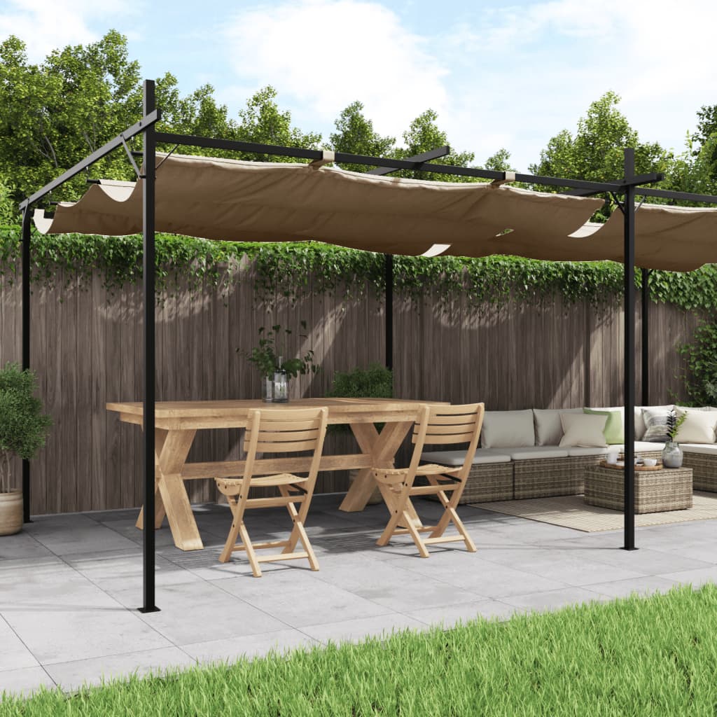 Pergola mit Schiebedach Creme 295x292x230 cm