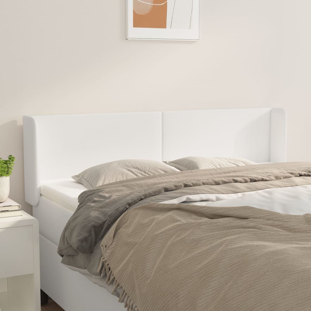 Kopfteil mit Ohren Creme 83x16x78/88 cm Kunstleder